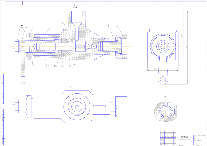Чертеж компас вентиль