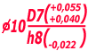Предельные отклонения посадки D7/h8